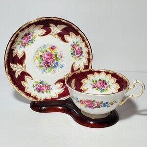Royal Grafton Teacup and Saucer 1940's Academy Floral Vintage